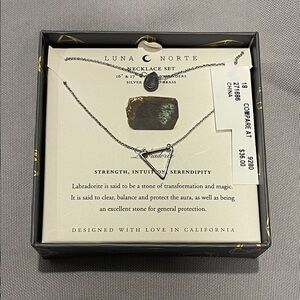 Luna Norte Silver Necklace Set with Labradorite
